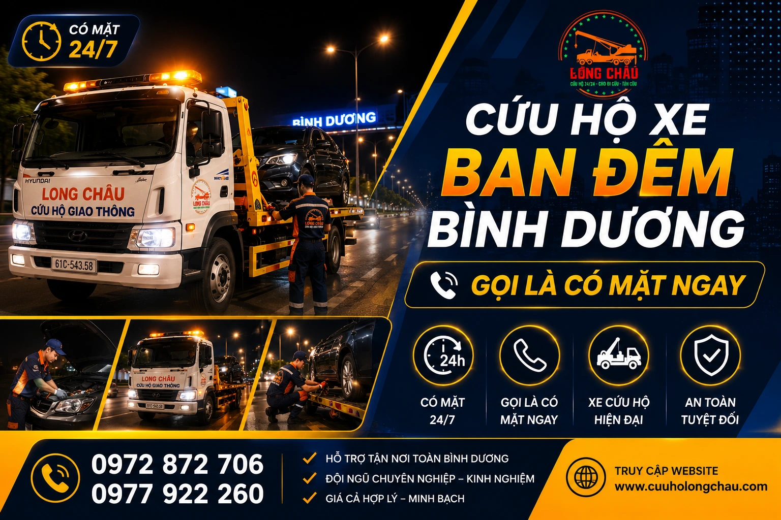 Cứu hộ xe ban đêm Bình Dương