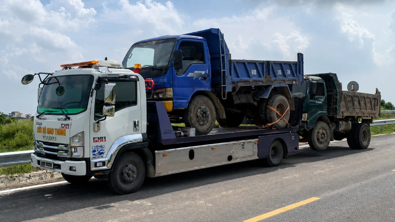 Dịch vụ cứu hộ xe tải Dĩ An uy tín báo giá minh bạch Cứu Hộ Long Châu