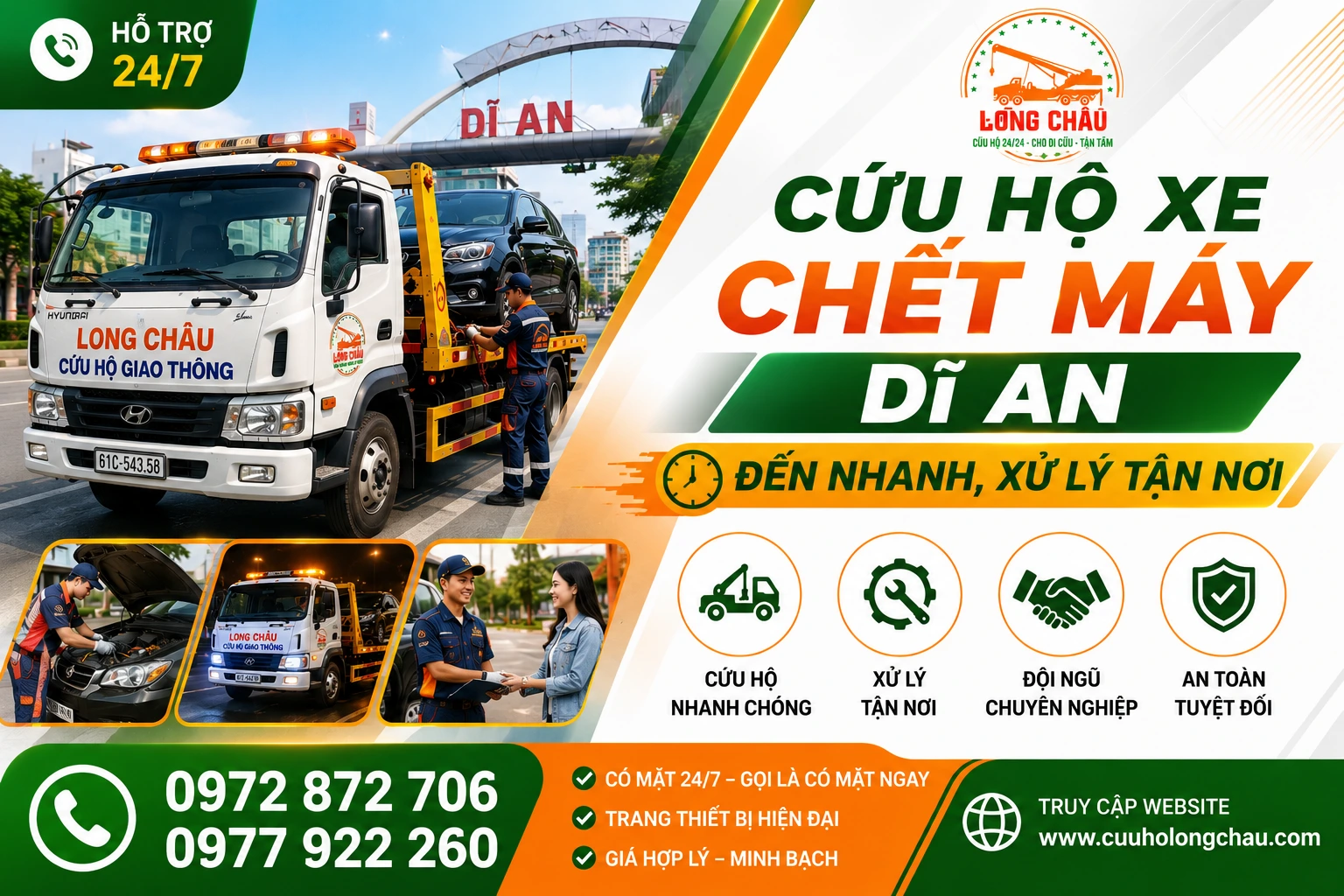 Cứu hộ xe chết máy Dĩ An