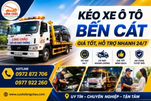 Kéo xe ô tô Bến Cát