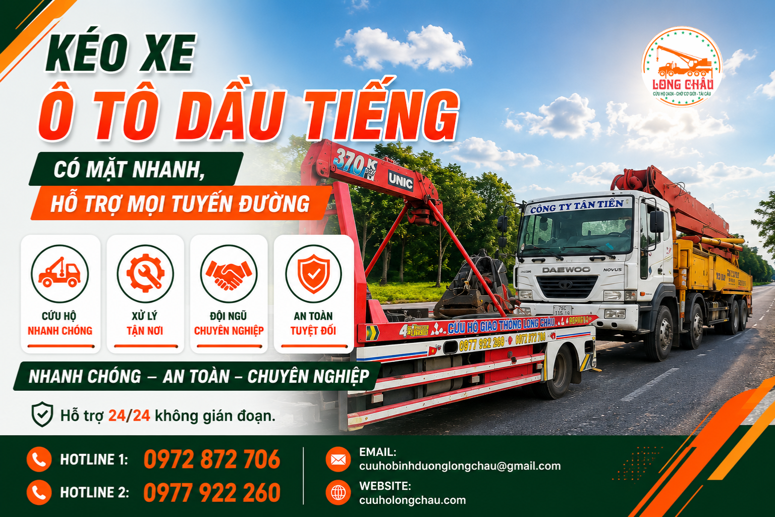 kéo xe ô tô dầu tiếng
