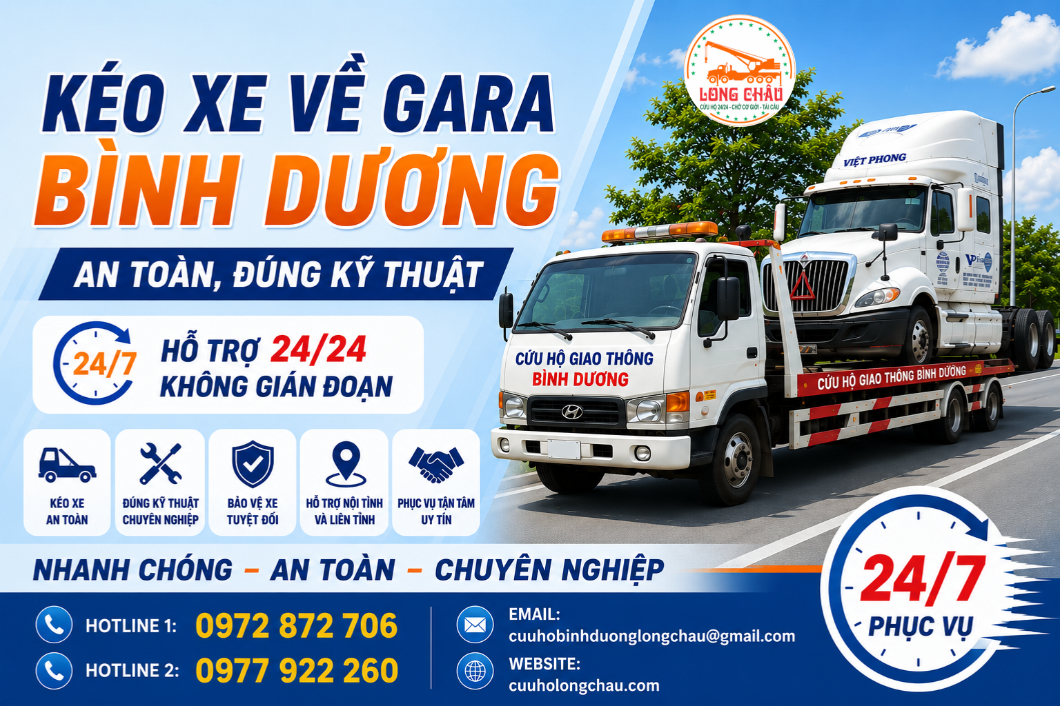 kéo xe về gara bình dương